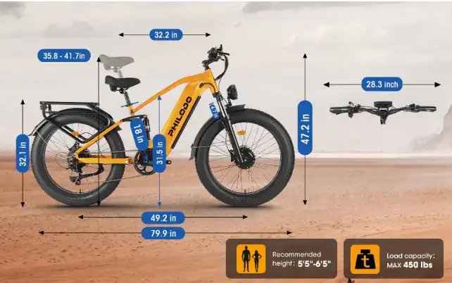 Yellow Bike Dimensions